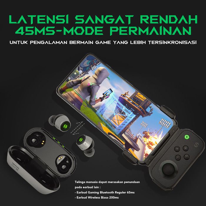 Black Shark Lucifer T4 TWS Bluetooth Gaming Earphones Garansi Resmi 1 Tahun