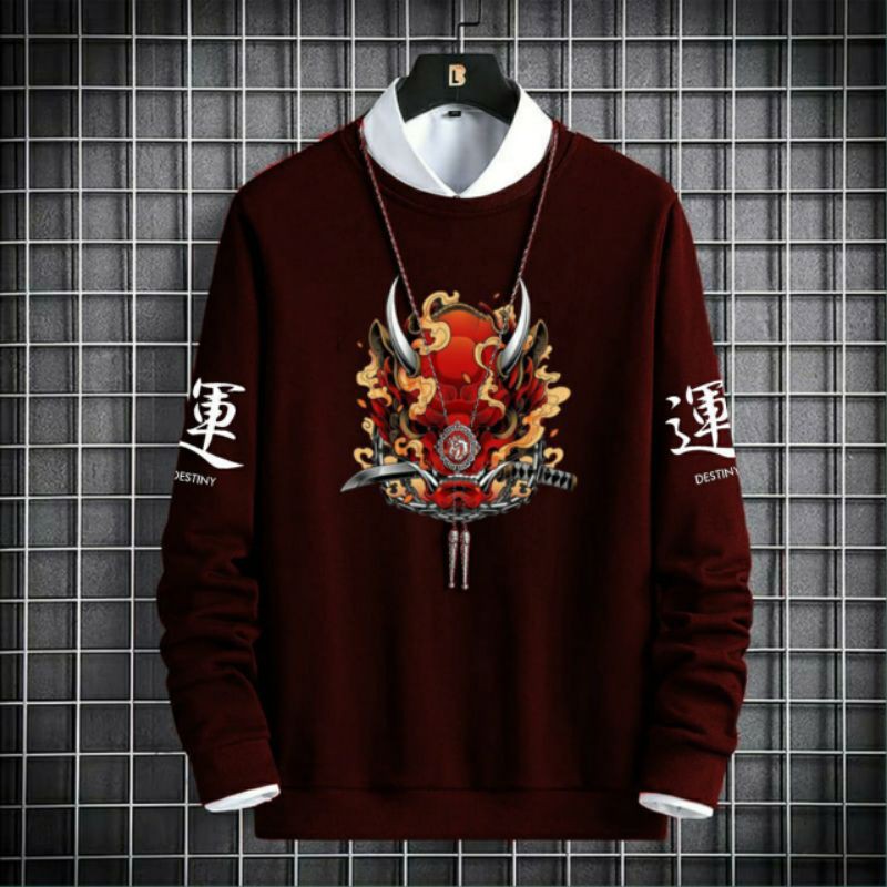 N_S Sweater Kaos Lengan Panjang Motif Japan YAKUZA