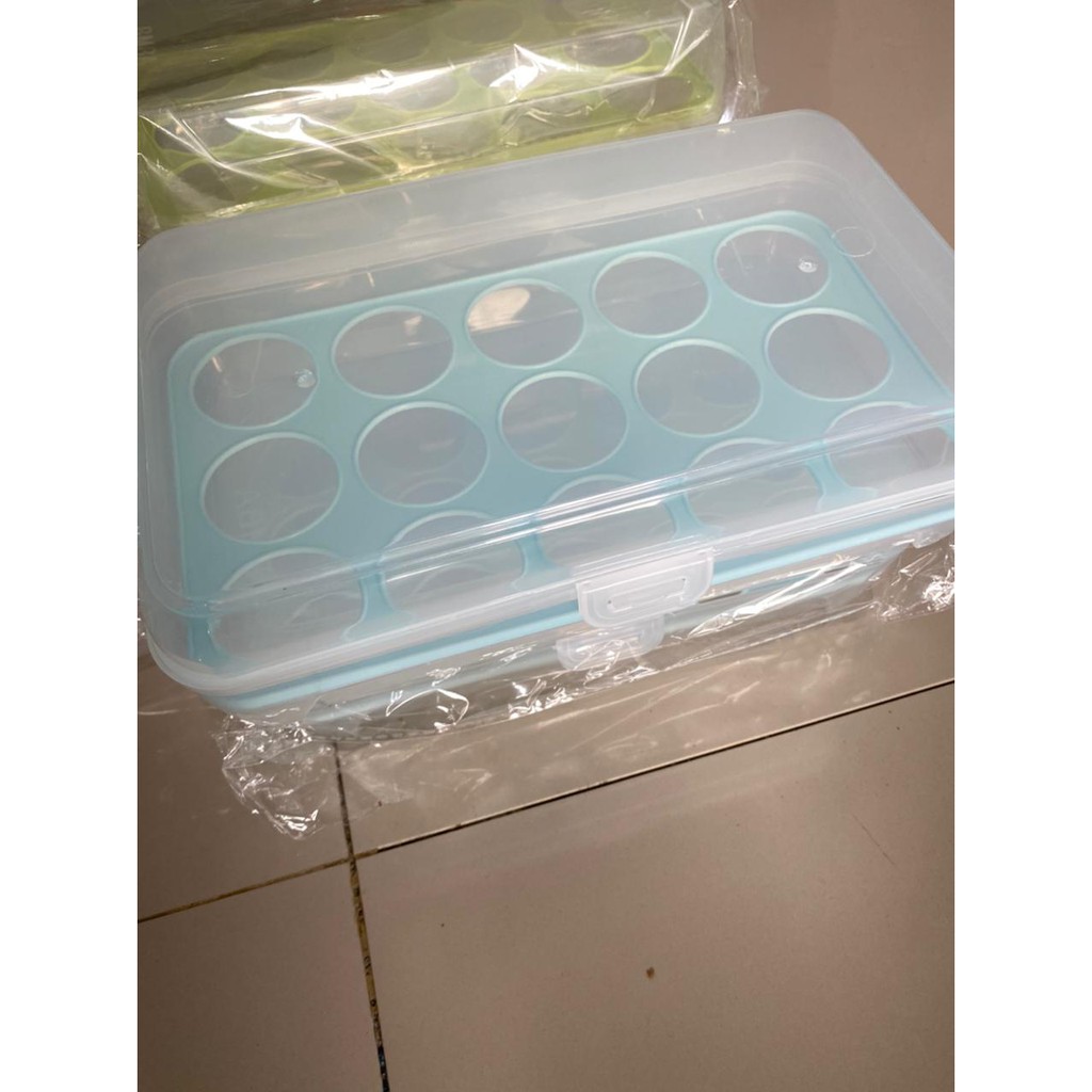 Kotak Telur Portable / Box telur / egg Box / egg organizer 15 sekat serbaguna