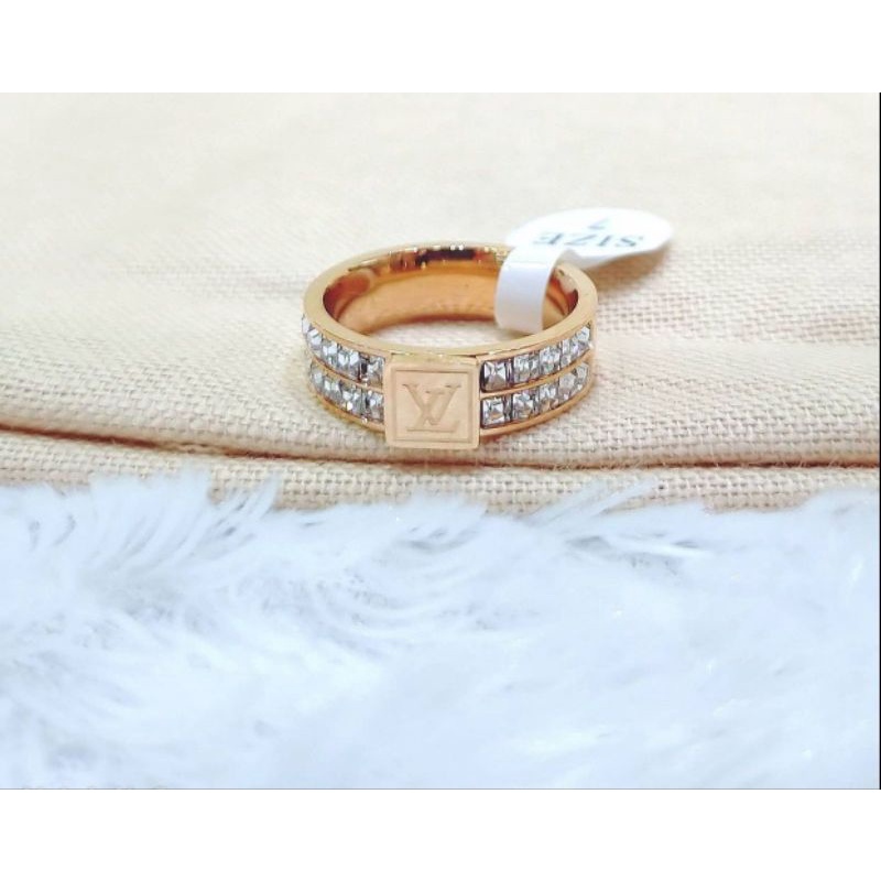 Cincin Titanium asli rosegold Premium Quality Ring Stainless steel ori 0192