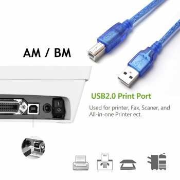 CABLE USB PRINTER TRANSPARAN / KABEL PRINTER 1.5, 3, 5, 10 METER