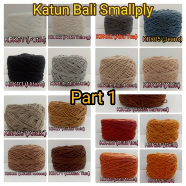 Benang Rajut Katun Bali Smallply / Katun Bali Kecil
