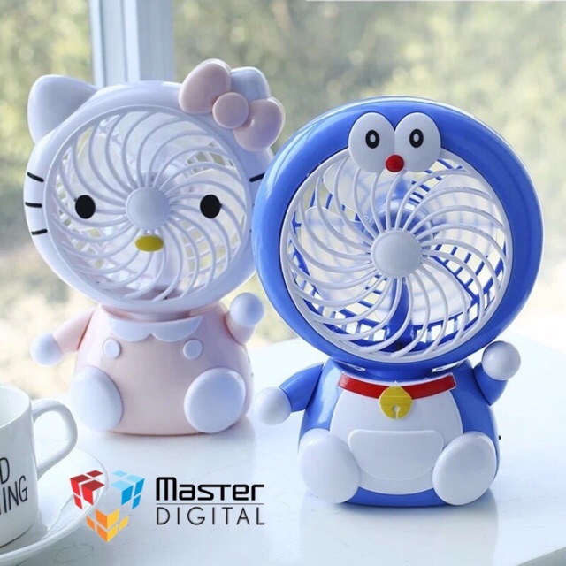  Kipas Mini Stand Portable Doraemon Hello Kitty Shopee 