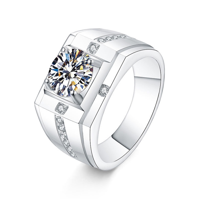 Cincin Sterling Silver 925 Dengan Moissanite Untuk Wanita