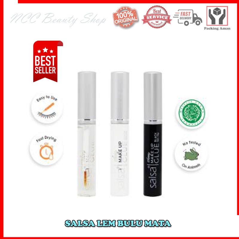 * NCC * Salsa Lem Bulu Mata / Eye Makeup Glue - Warna Putih / Hitam dan Bening