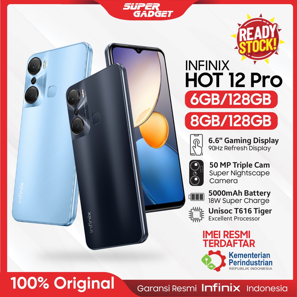 Infinix Hot 12 Pro 6/128 8/128 RAM 6 8 ROM 128 GB 6GB 8GB 128GB HP Smartphone Android