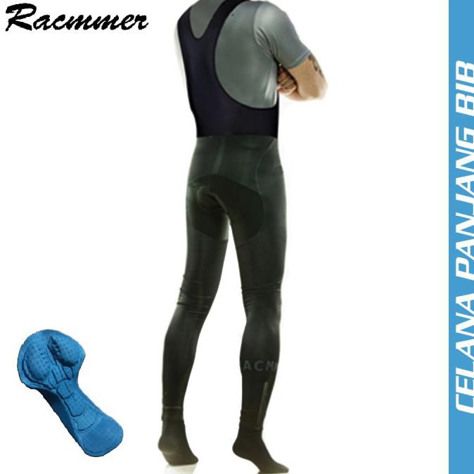 VIRAL  Celana Sepeda Panjang Berpadding Model Bib Racmmer Seri 05 Warna F - 4XL, Bibstraps HITAM