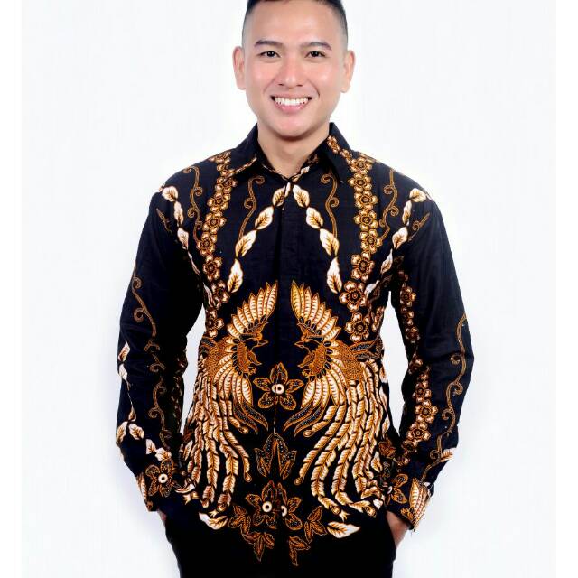 Flash sale BATIK MODERN ORIGINAL | BATIK PRIA MOTIF CENDRAWASIH MENARI HITAM MANIS LENGAN PANJANG