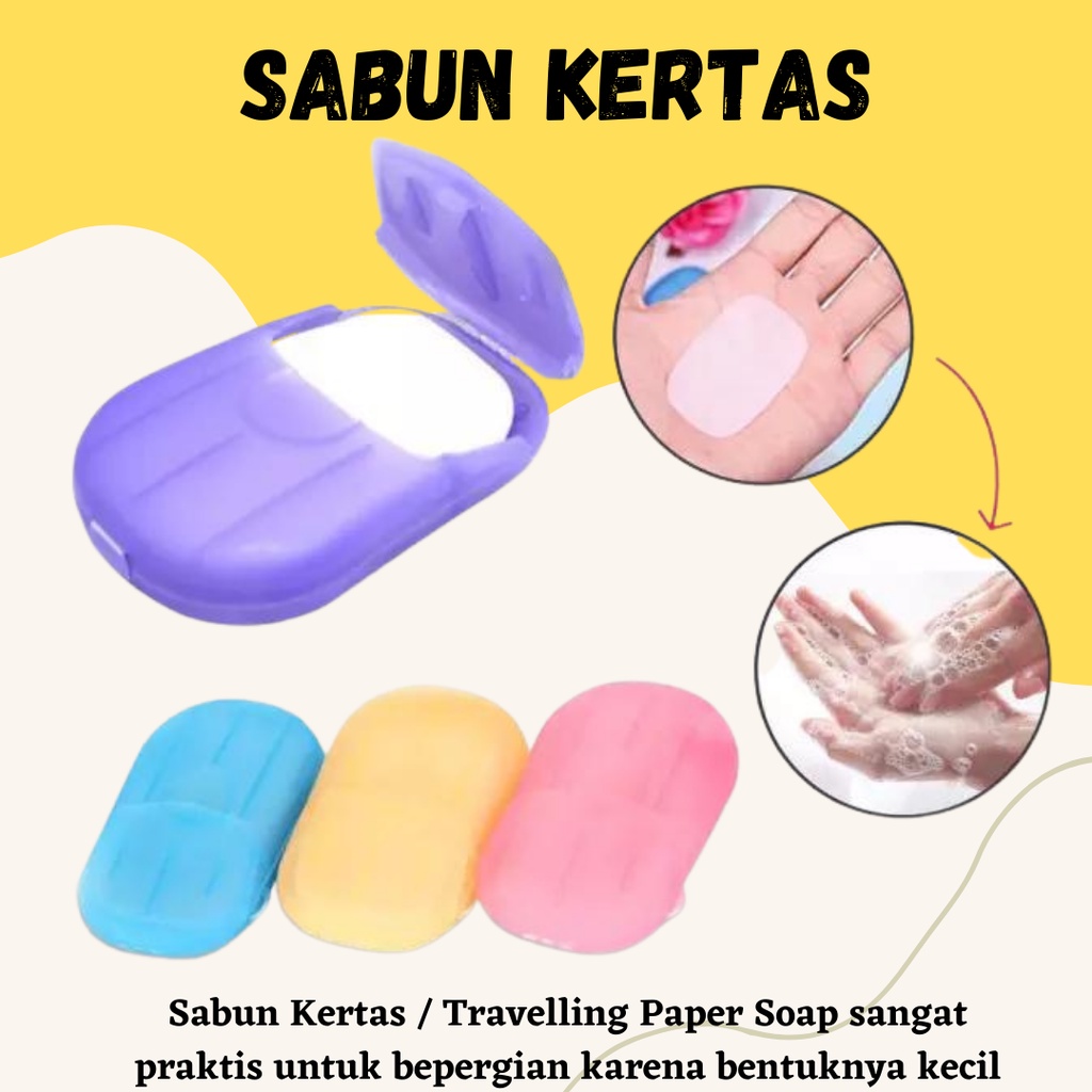 TERLARIS!!! Sabun Kertas Praktis Travelling Paper Soap Sabun Cuci Tangan