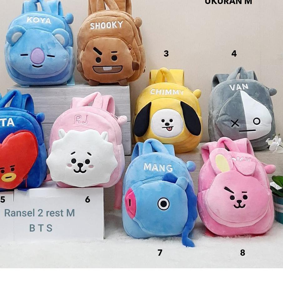 Tas ransel anak paud BTS bt21 koya shooky tata rj chimmy van mang rabbit impor sekolah baby kpop