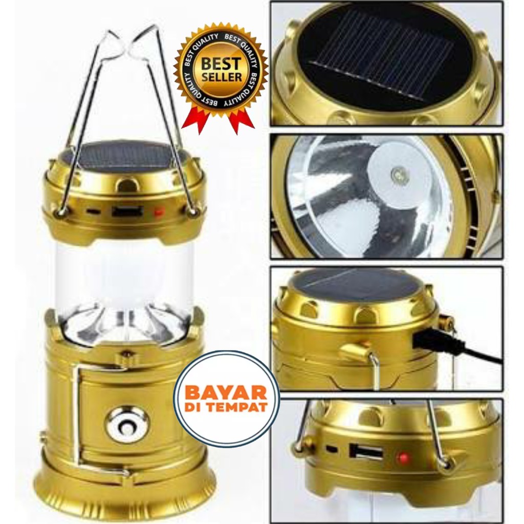 Lampu Lentera Tarik Senter Dan Lampu Senter Powerbank Lampu Emergensi Charger Sollar Cell Terbaru