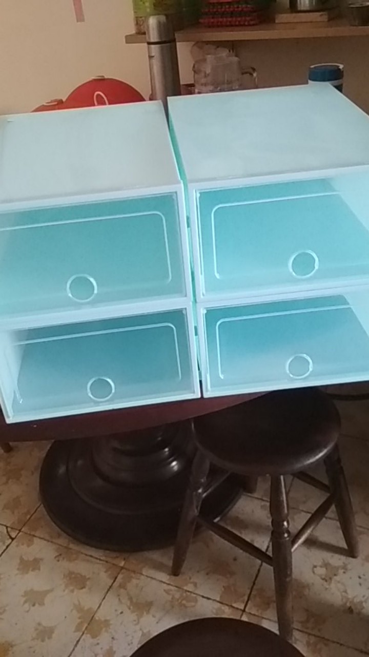 Rak Sepatu Transparan Box Multifungsi Diy