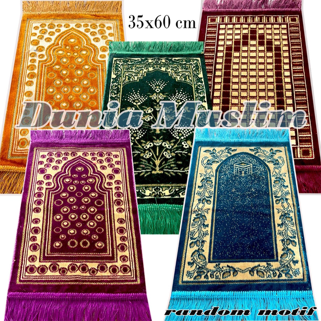 Sajadah Mini Turki Uk. 35*60 CM / Sajadah Bludru Tebal Bulu Sajadah Sujud Muka Anak Kepala