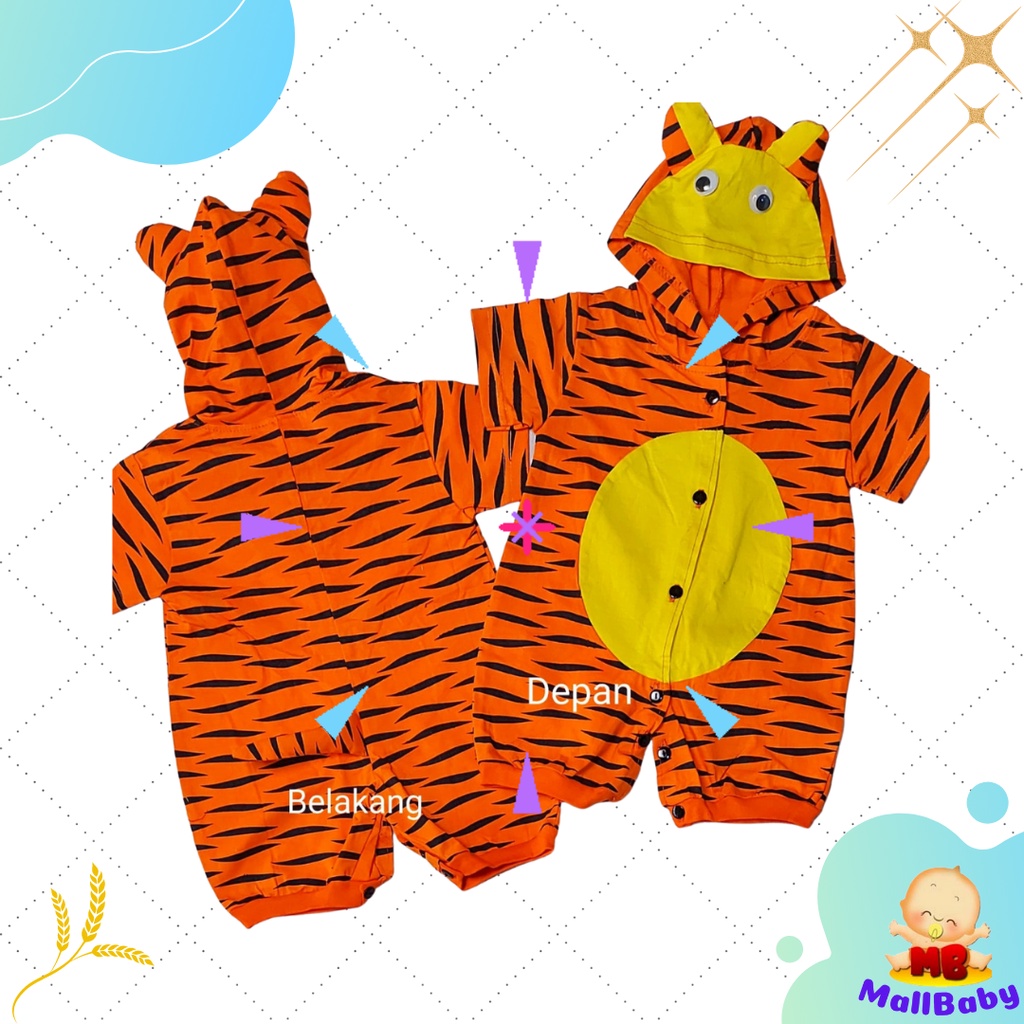 Jumper Bayi Laki Laki Perempuan Baru Lahir Newborn 0 6 Bulan Karakter Hewan BInatang Lucu Dino Macan Ayam Kumbang