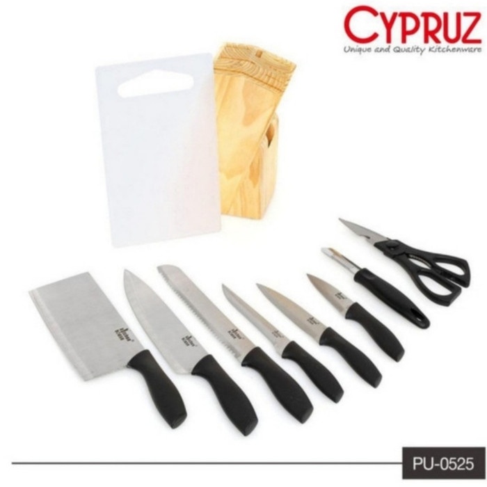 CYPRUZ PISAU SET DAPUR 10 pcs. PREMIUM KNIVES set PU-0525 promo