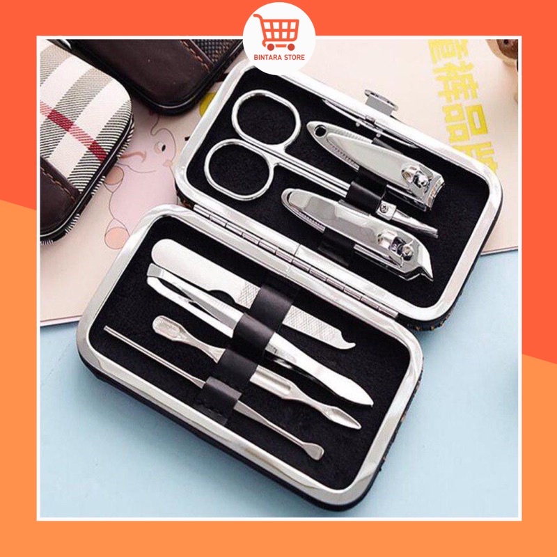 Set Gunting Kuku Manicure Pedicure Set 7in1 Alat Pembersih Kuku Pinset Gunting