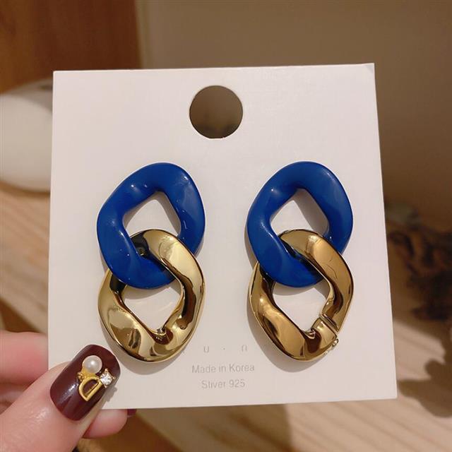 925 hard jarum perak modis retro anting-anting Korea sederhana manis akrilik earrings panas menjual