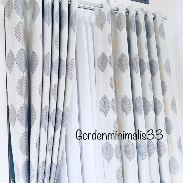 GORDEN MINIMALIS TIRAI GORDEN MOTIF DAUN KERING