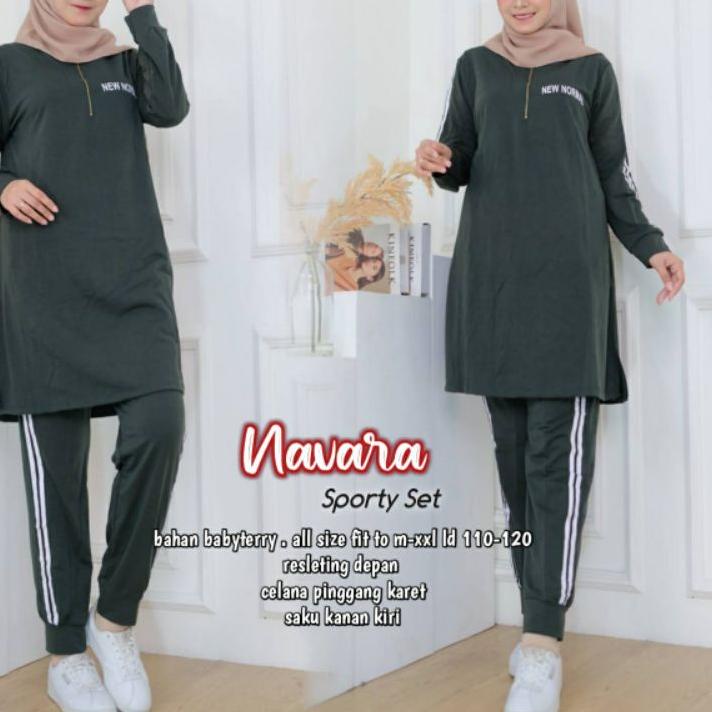 Terbaik.. NAVARA SET SETELAN OLAHRAGA BABYTERY TEBAL BY DISHA