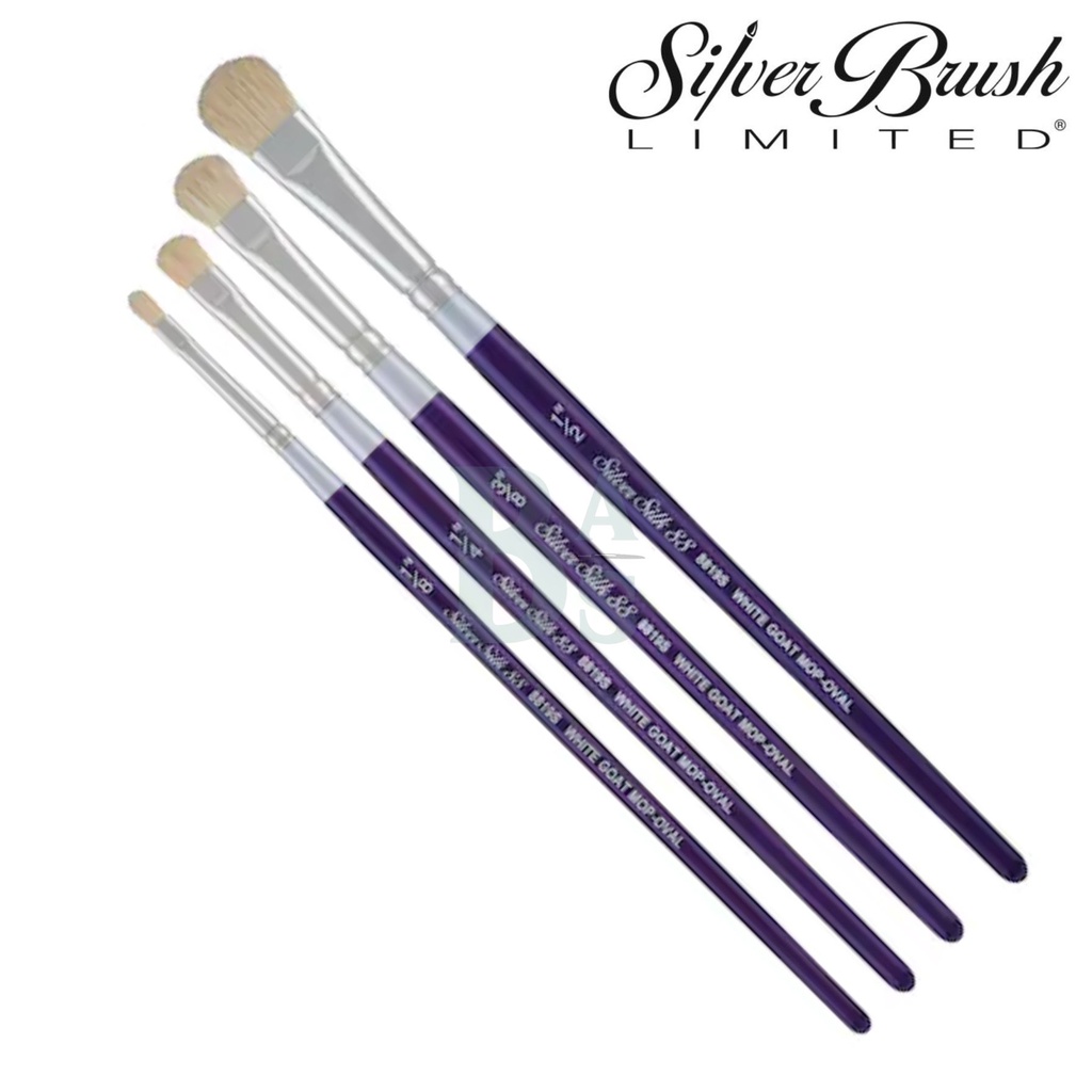 

Silver Brush Silk 88 - White Goat Mops (Oval - 8819S)
