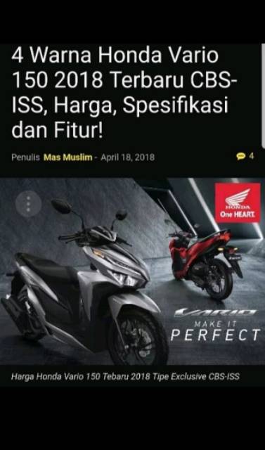 Kampas rem cakram depan new vario 150 vario 125 led th 2018 original HONDA 06455-K59-A71