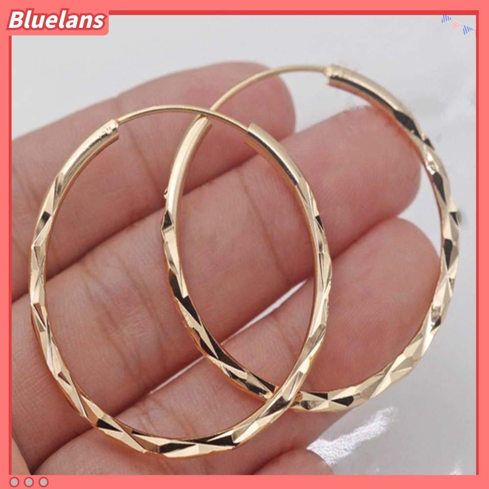 Bluelans Simple Women Big Hollow Circle Charm Hoop Huggie Earrings Banquet Jewelry Gift