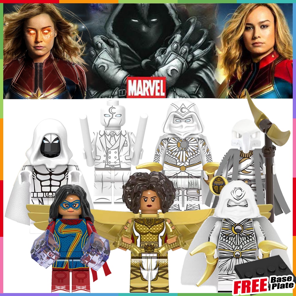 Kaos T-Shirt Lengan Pendek Motif Print Untuk Wanita Marvel Mainan Action Figure Minifigures Kamala Khan Layla Khonsu Steven Grant Marc XH1899