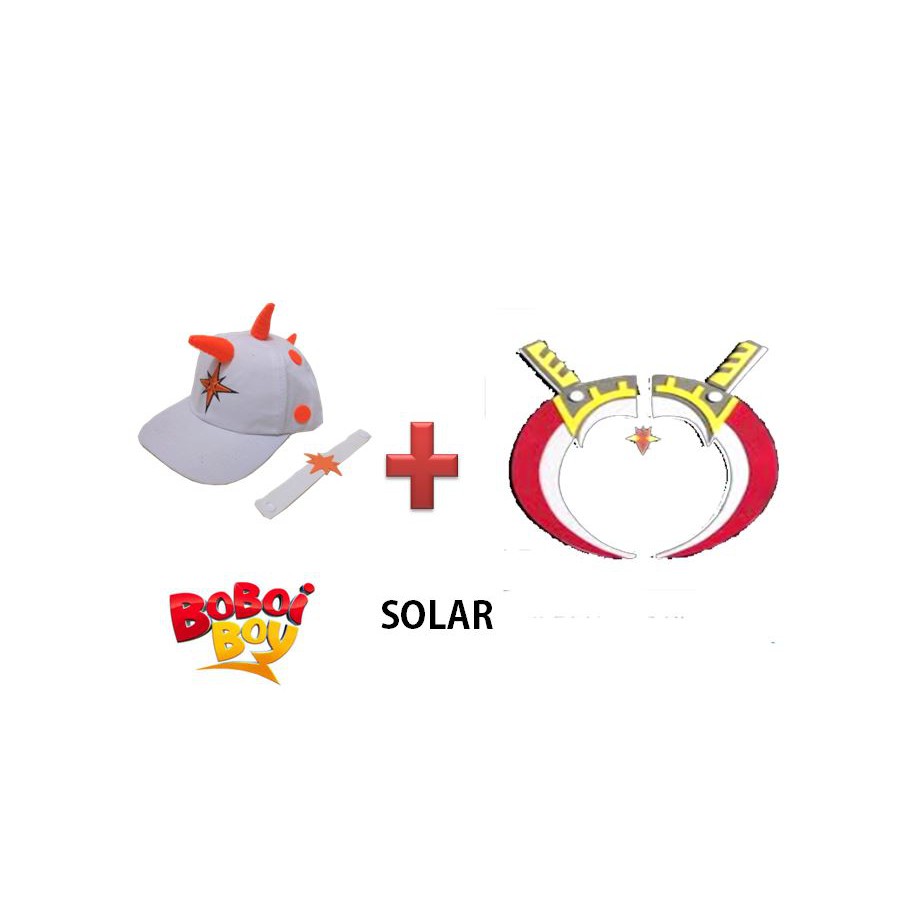 Paket Topi Gelang Pedang Senjata Boboiboy Solar Cahaya