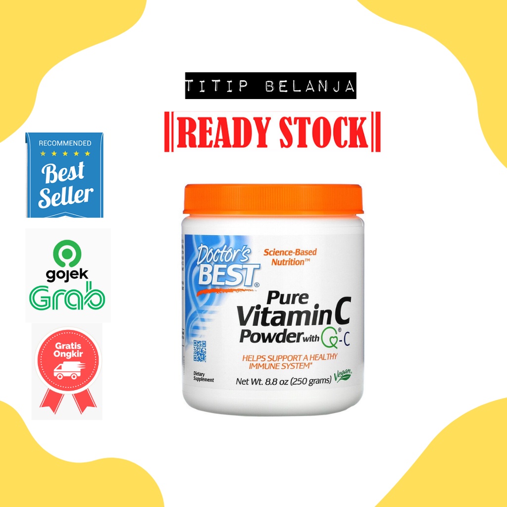 Doctor's Best, Pure Vitamin C Powder with Q-C Bubuk Vitamin C Murni 250gr