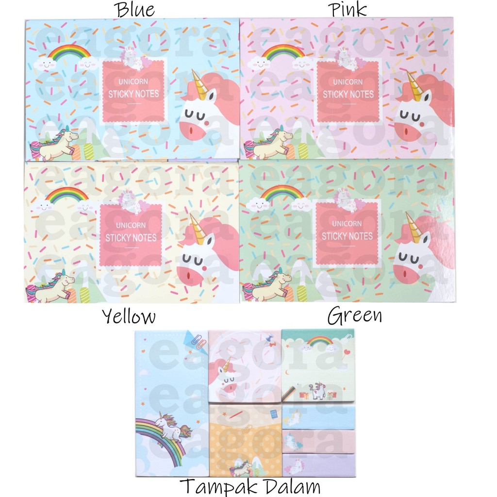 

Sticky Notes Unicorn Lucu Set Memo Unik Note