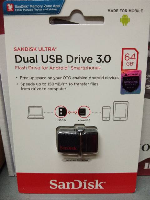 Sandisk Ultra Dual Drive USB3.0 Flash Disk OTG 64GB