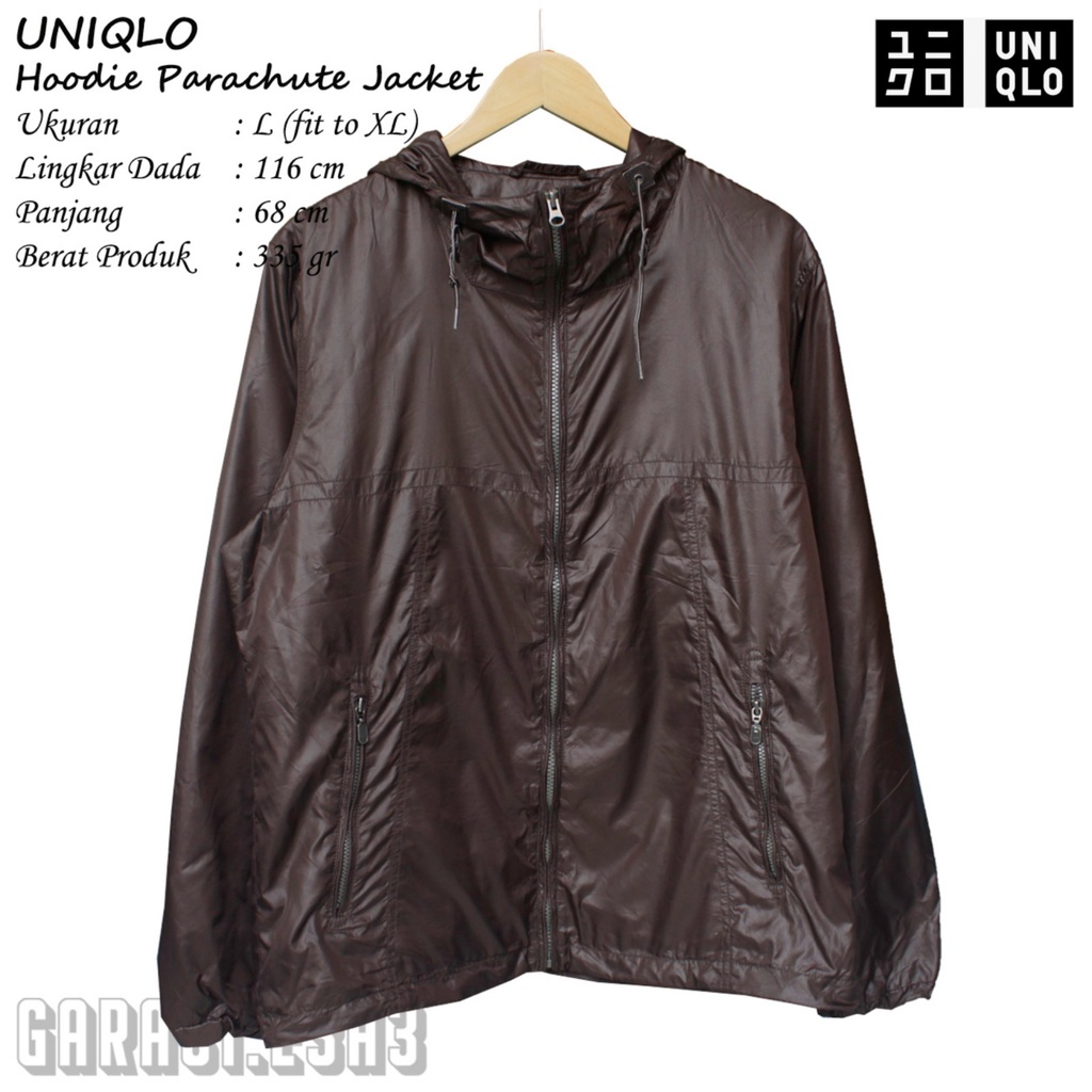 UNIQLO _ Hoodie Parachute Jacket (Minus) _ Jaket Parasut Pria (Minus) _ Thrift Shop