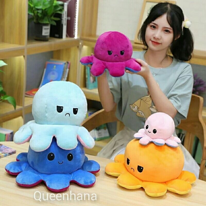 Boneka Octopus Reversible/Gurita Bisa Bolak Balik 20cm Dan 30cm