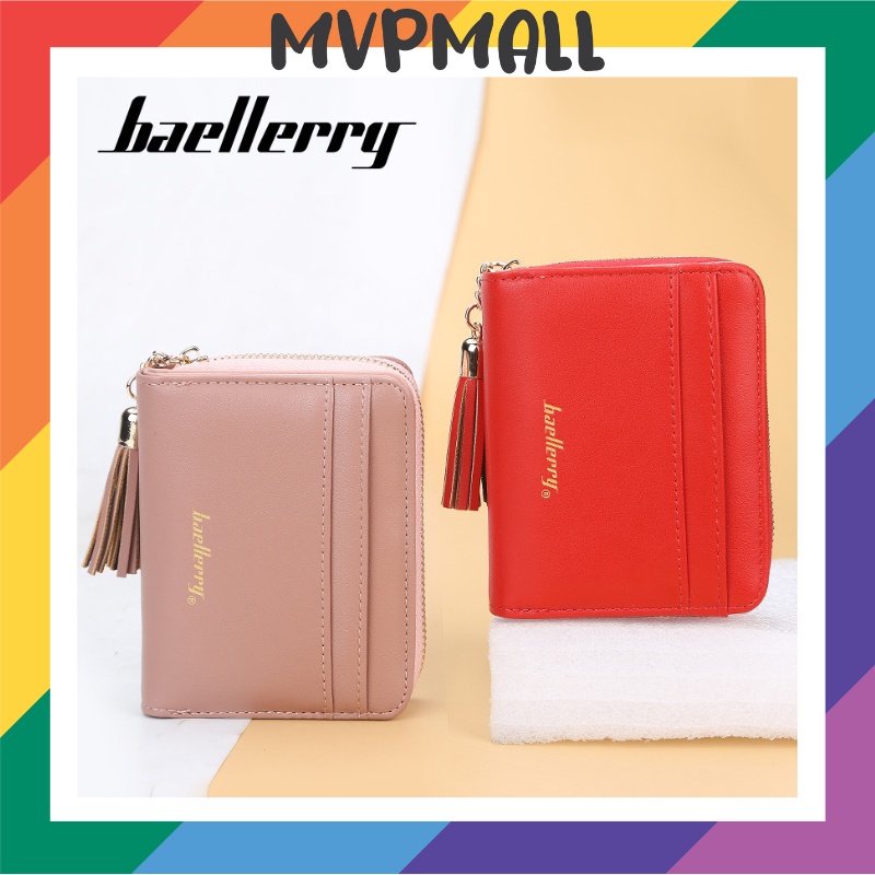 [BISA COD] BAELLERRY N1823 Dompet Wanita Pendek Bahan Kulit PU Leather Premium