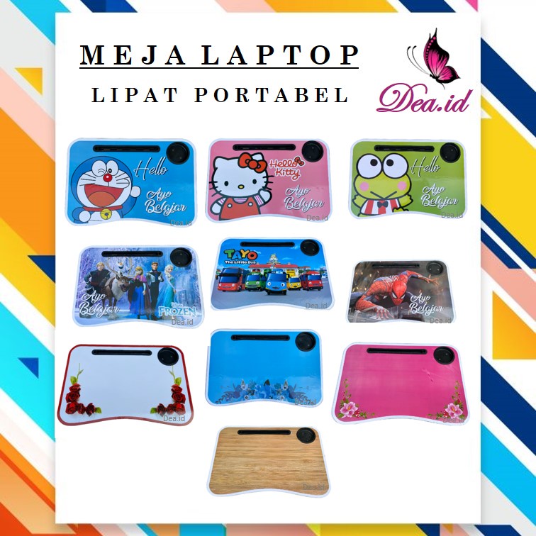 [DEASHOP] [MADE IN LOKAL] MEJA BELAJAR LIPAT - MEJA LAPTOP LEPTOP PORTABEL MOTIF ANAK &amp; DEWASA