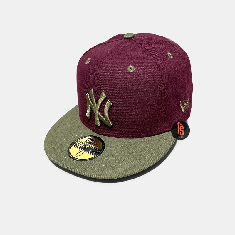 TOPI NEW ERA ORIGINAL 5950 WS 2000 NEW YORK YANKEES MAROON OLIVE