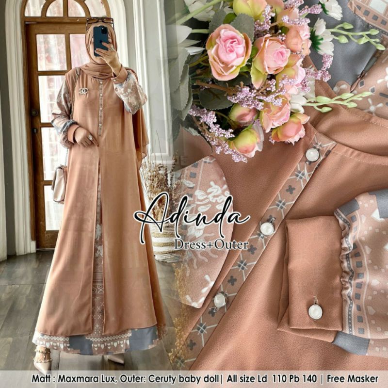 Dress Muslim Adinda/Free Masker/Kekinian/