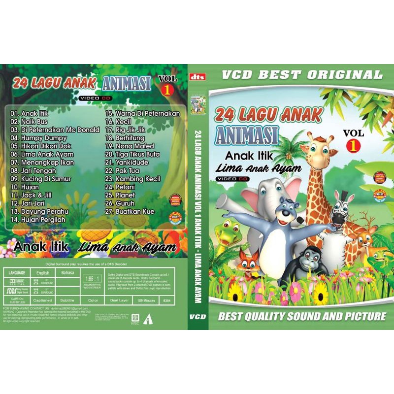 Kaset VCD Musik 24 lagu anak animasi