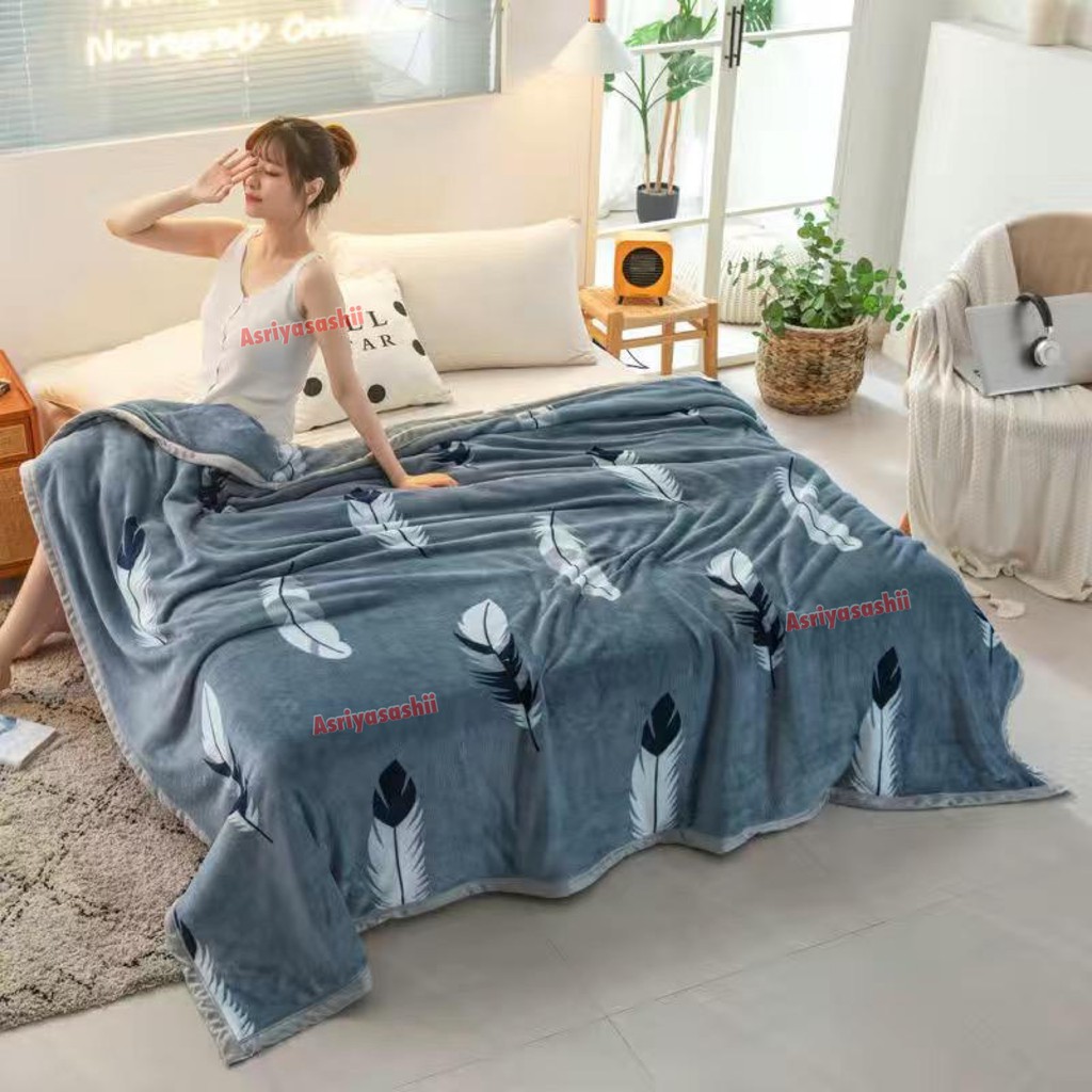 Selimut Dewasa Bulu Halus Ukuran KING 180x200 Motif Abstrak kuda Terlaris Termurah