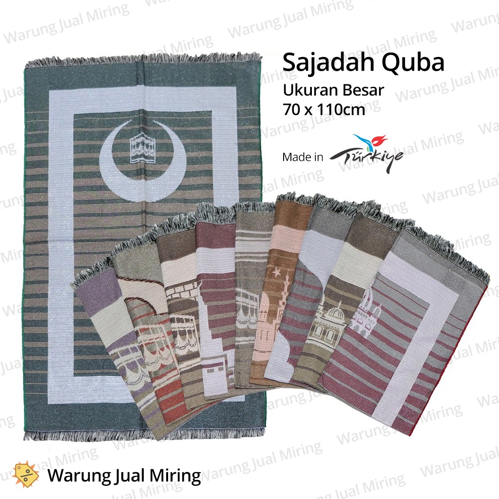 SAJADAH TIPIS BESAR Quba Al-Bahar Grosir Kodian Murah Sejadah Minimalis Travel Traveling Travelling Turkey Turki Turkiye 70 x 110 cm Hadiah Sovenir Souvenir Hajatan Besar Tipis Bulu Sedang Masjid Mesjid Pria Wanita Dewasa Karpet Bagi Gift Kado Sunatan