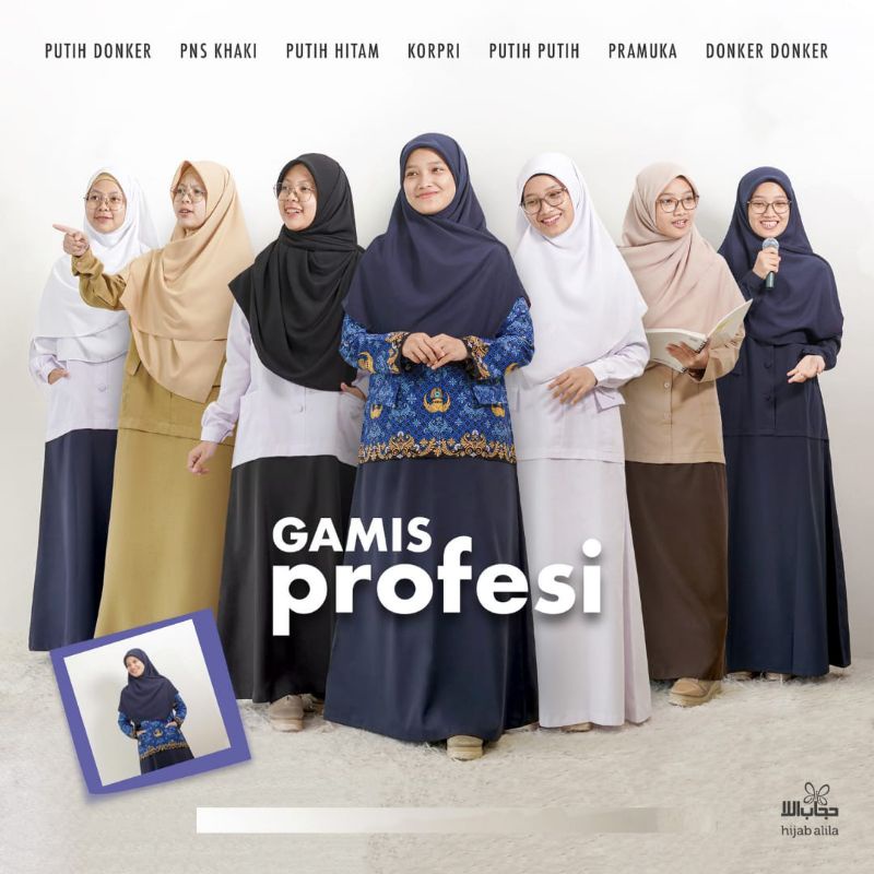 GAMIS PNS  GAMIS PROFESI ALILA By Hijab alila Gamis hitam putih gamis resmi