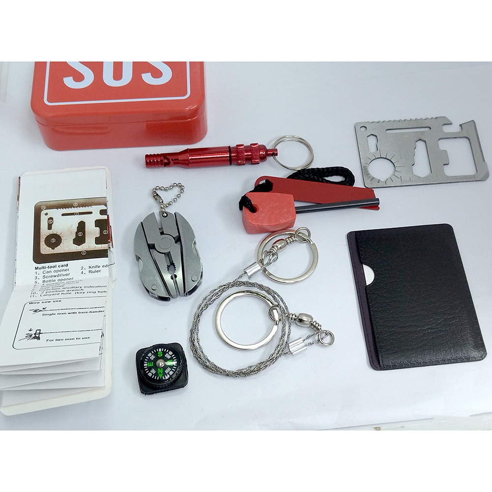 SOS Survival Tool Kit First Aid Emergency Onboard Murah - Merah