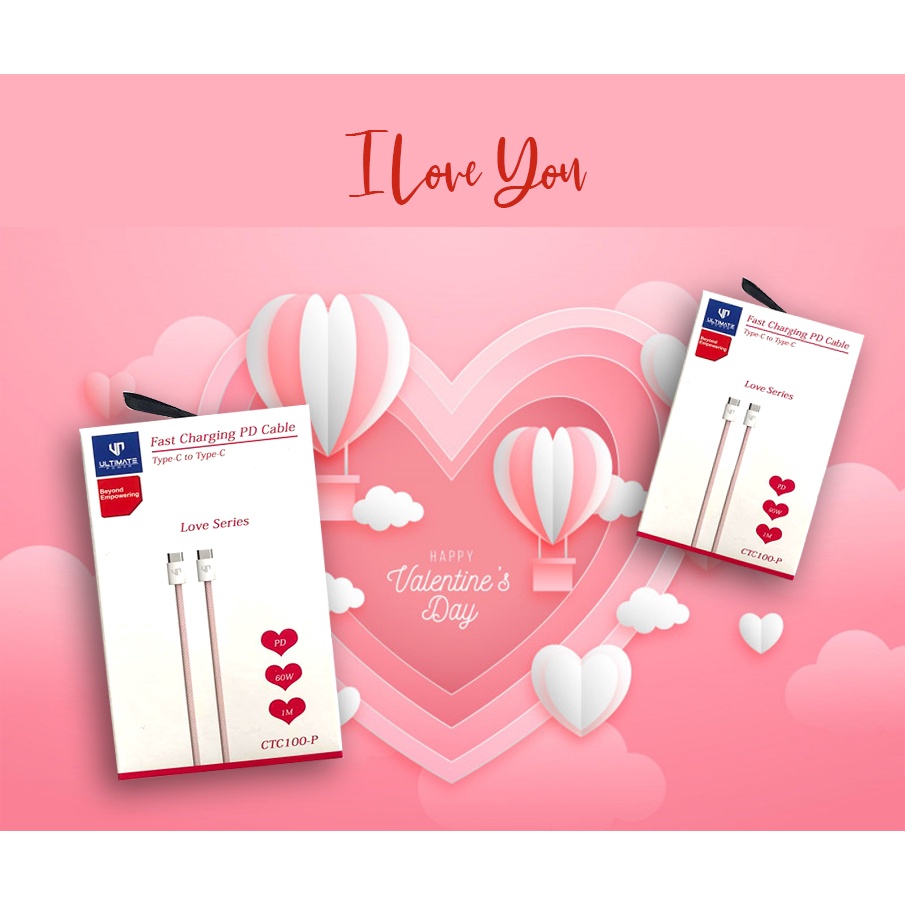 Kado Valentine Kado Ulang tahun Ultimate Cable PD 20W Type-C to Lightning Love Series