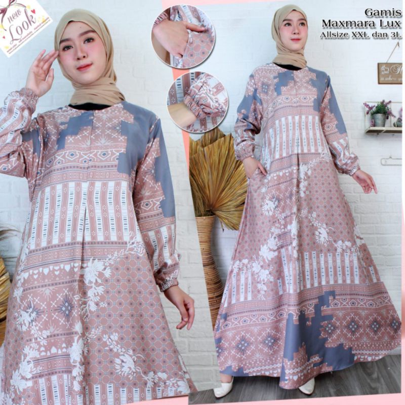 [READY JUMBO LD 125 | XXXL ] Gamis Maxmara Lux Premium |Gamis Maxmara Jumbo |Gamis Pesta Terlaris