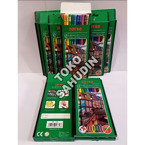 

PENSIL WARNA / COLOR PENCILS, JOYKO PANJANG 12 WARNA ADA PENGHAPUS TIAP PENSIL (CP-109)