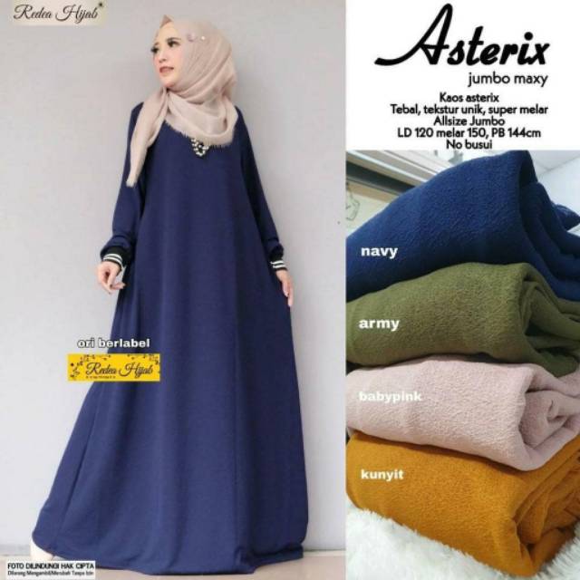 Asterix Jumbo Maxy, maxy jumbo, maxy dress, maxy lebaran, gamis, gamis Jumbo, maxy jumbo, gamis ootd