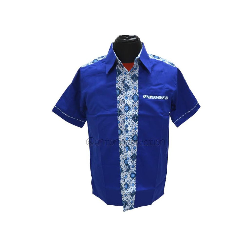 6Fgl Kemeja Seragam , Baju Kerja , Seragam Kombinasi , Seragam Batik - Orange, S J63M