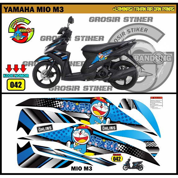 STIKER VARIASI YAMAHA MIO M3 DORAEMON