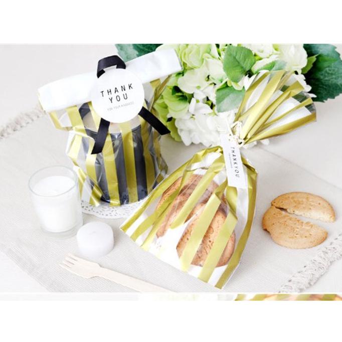 

plastik kemasan Kue Motif Strip / kantong Cookies