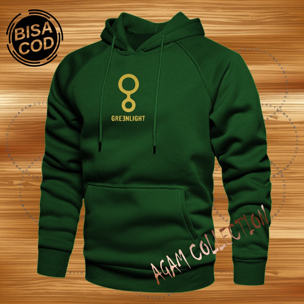 Agam collection Sweater Hoodie Distro Greenlight 08  Premium Text Gold Pria Wanita